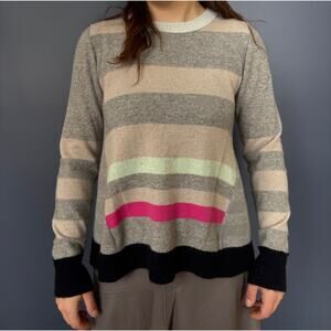 Diane von Furstenberg 100% Cashmere Colorblock Sweater